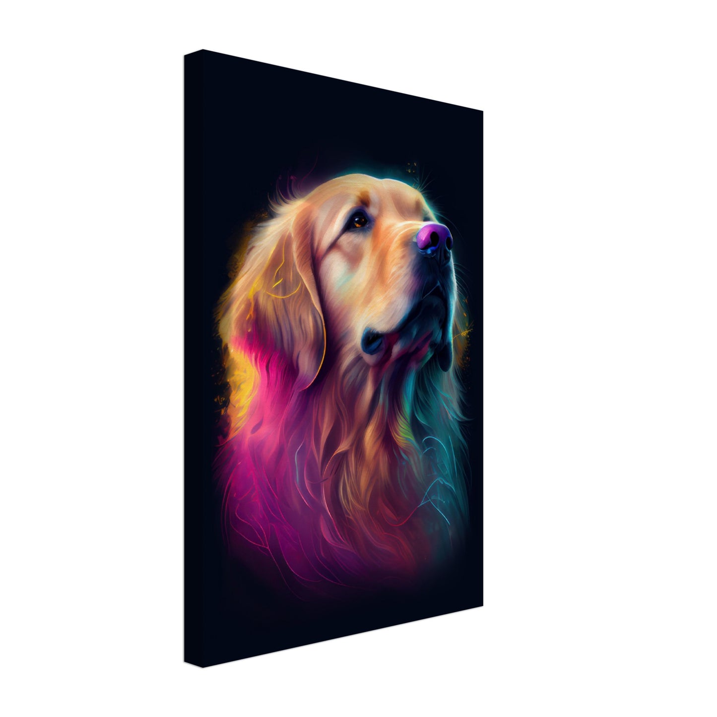 Golden Retriever Duke - Hunde Wandbild - Dogs Art Leinwand ColorWorld im Hochformat - Hundebilder Hundeportrait Tiere Tierbilder Kunstdruck