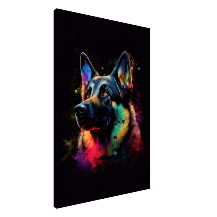 Deutscher Schäferhund Cody - Hunde Wandbild - Dogs Art Leinwand ColorWorld im Hochformat - Hundebilder Hundeportrait Tiere Tierbilder Kunstdruck