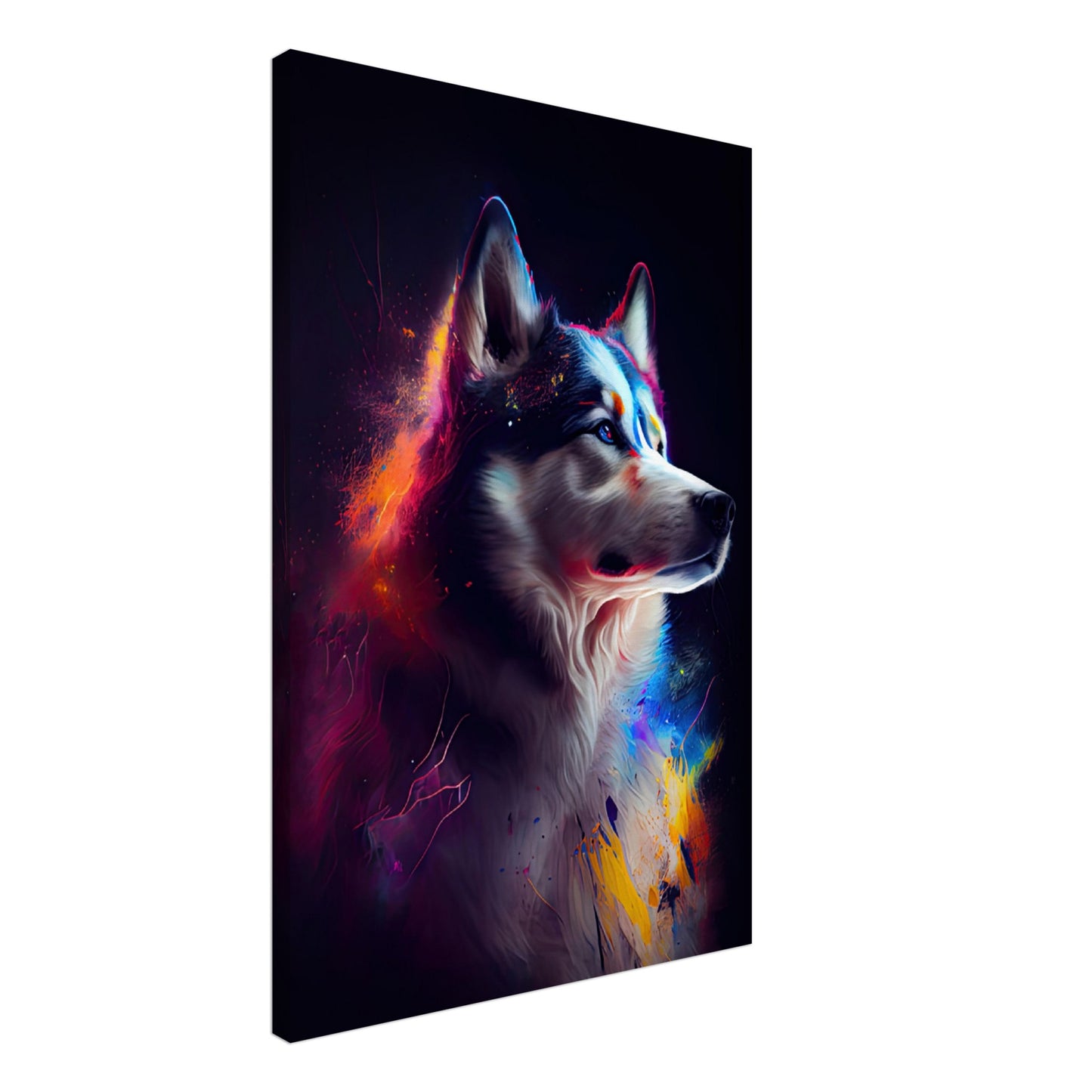 Husky Maila - Hunde Wandbild - Dogs Art Leinwand ColorWorld im Hochformat - Hundebilder Hundeportrait Tiere Tierbilder Kunstdruck