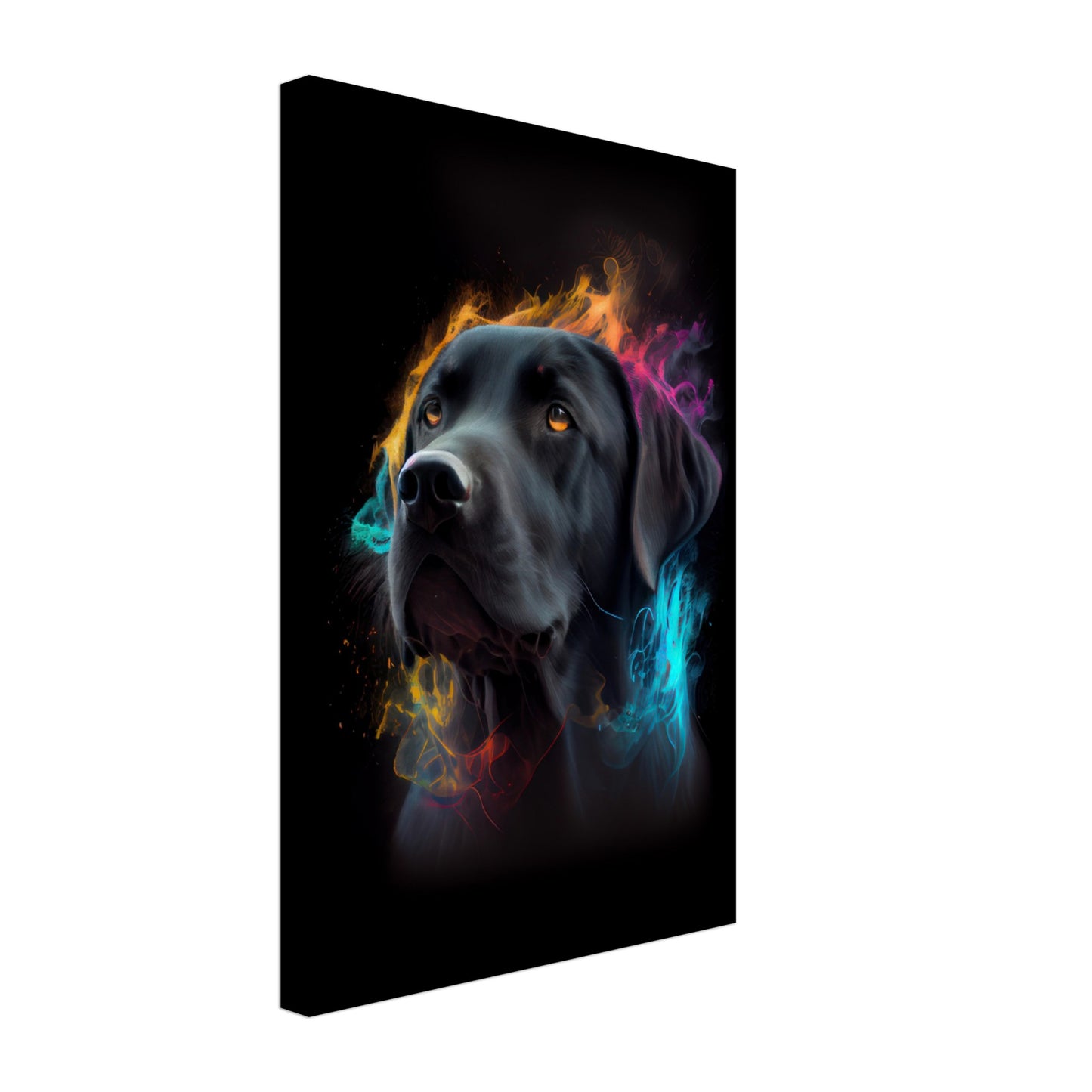 Labrador Bacchus - Hunde Wandbild - Dogs Art Leinwand ColorWorld im Hochformat - Hundebilder Hundeportrait Tiere Tierbilder Kunstdruck