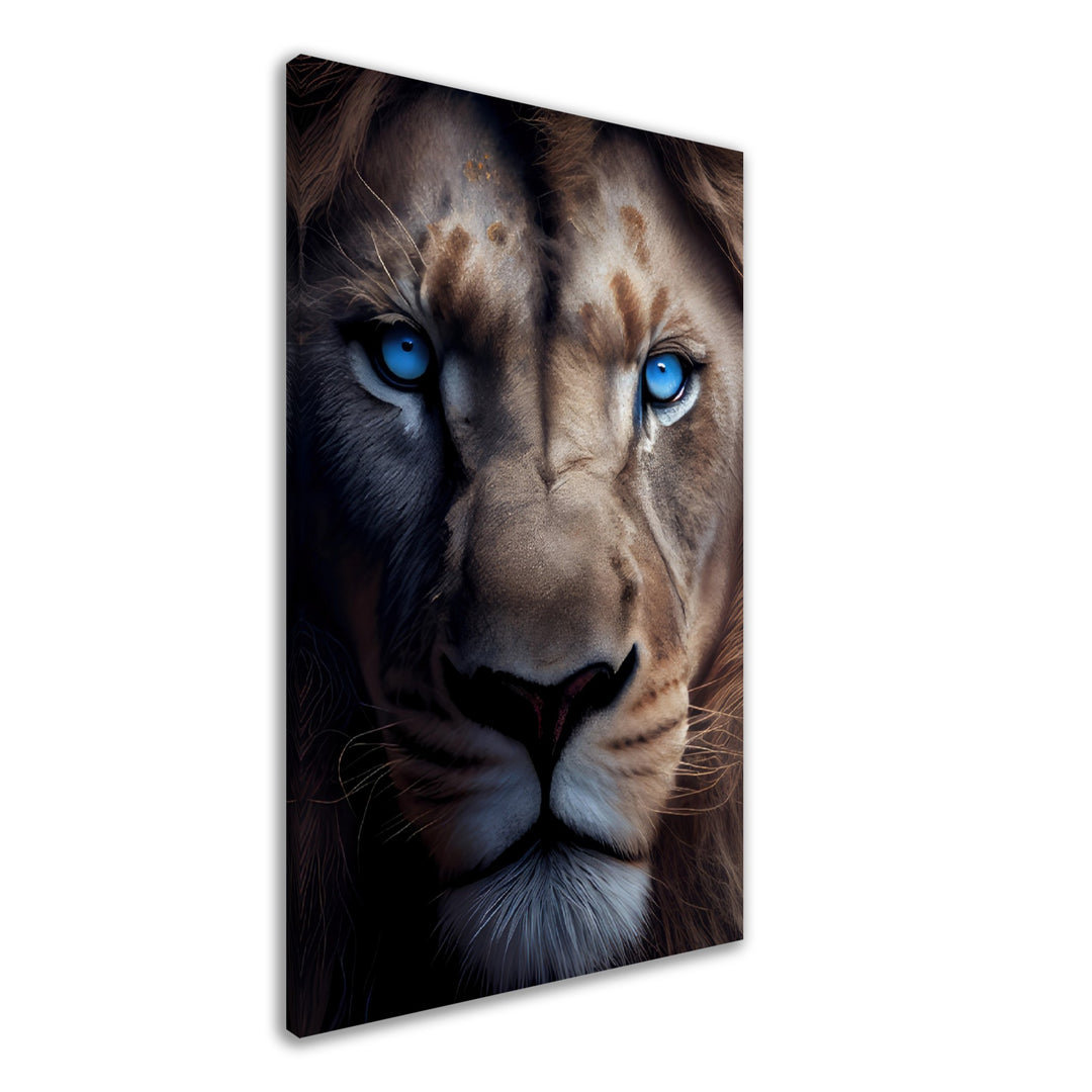 Lion Power - Löwen Wandbild - Animals Close Up Leinwand ColorWorld im Hochformat - Coole Tier-Porträts & Animals Kunstdruck