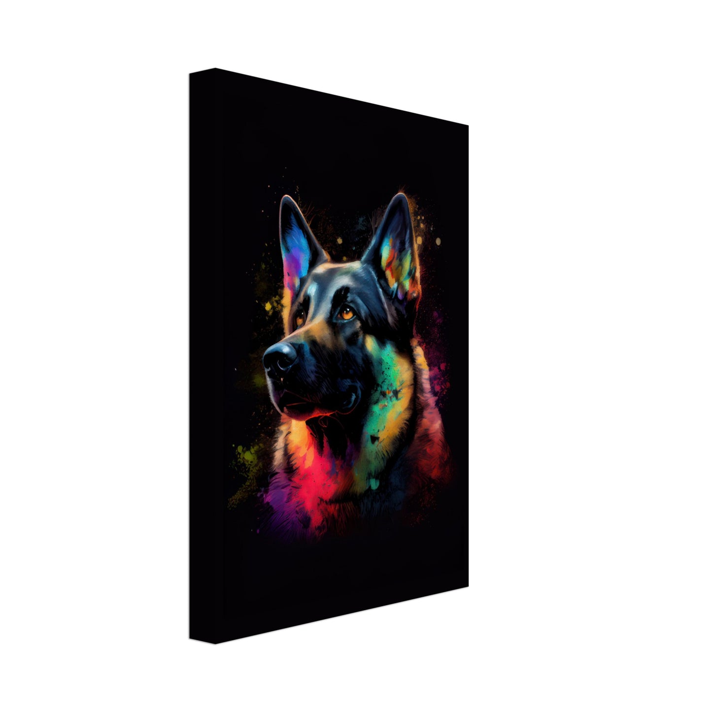 Deutscher Schäferhund Cody - Hunde Wandbild - Dogs Art Leinwand ColorWorld im Hochformat - Hundebilder Hundeportrait Tiere Tierbilder Kunstdruck