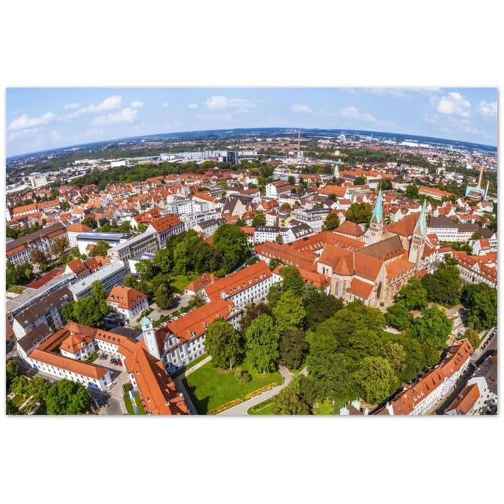 Augsburger Dom und Fronhof – Poster Seidenmatt Panorama – Augsburg – ohne Rahmen